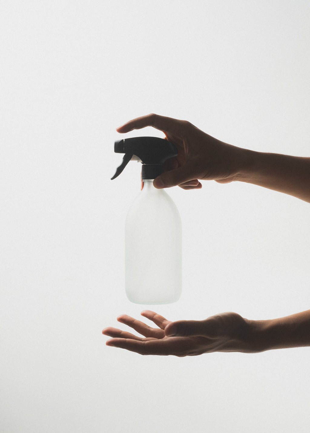 White Glass Spray Bottle