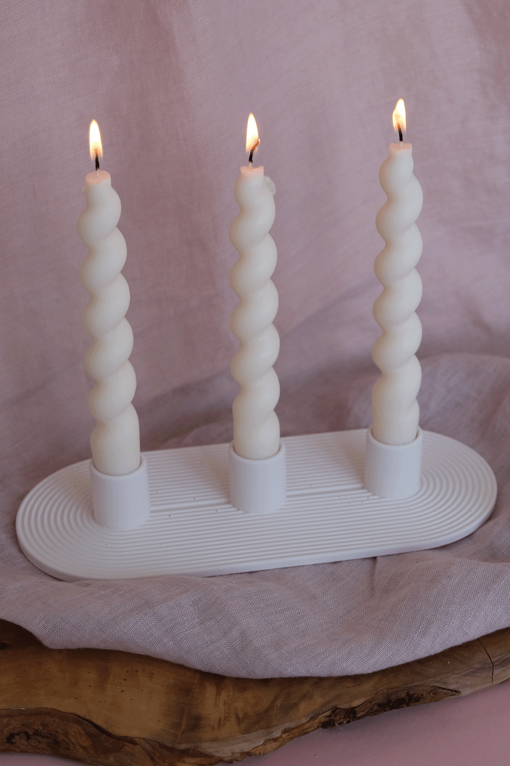 Minimalist Triple Candle Holder in Concrete