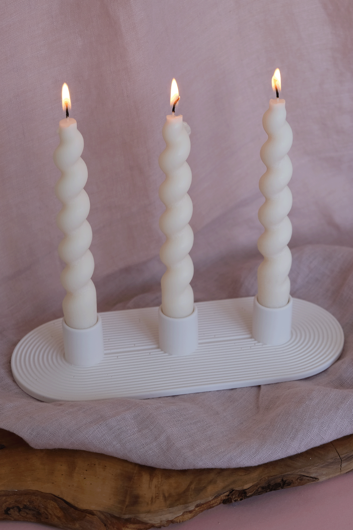Minimalist Triple Candle Holder in Concrete