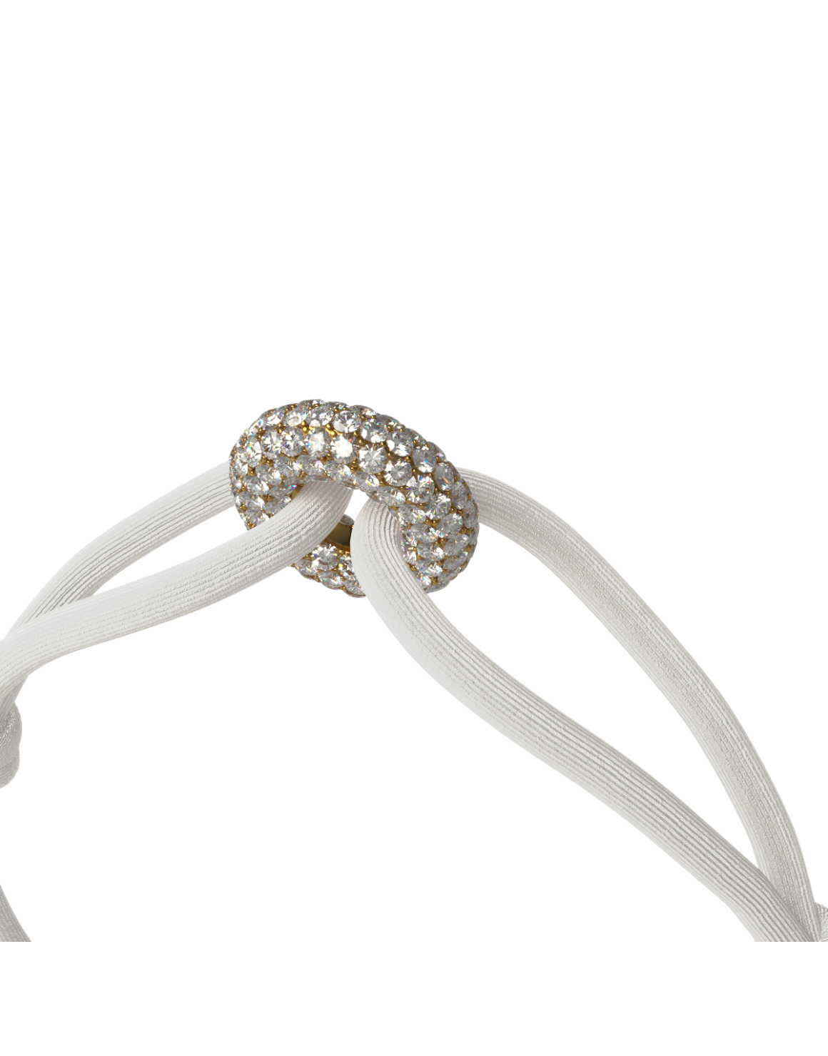 Golden Pave Cord Bracelet with Lab Diamonds