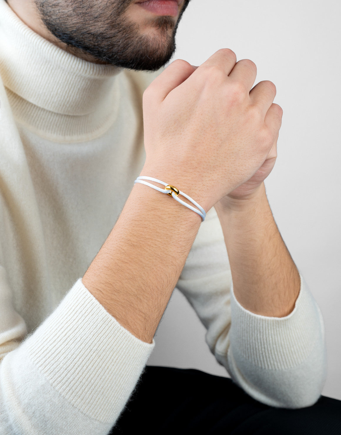 Golden Cord Bracelet Handcrafted in Sterling Silver