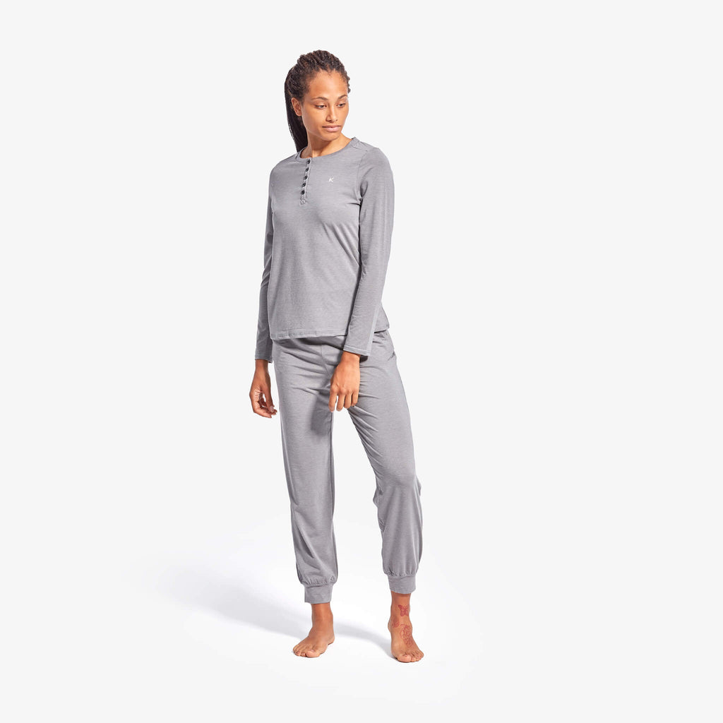 Women's Infrared Recovery Sleepwear Top Long Sleeve Henley