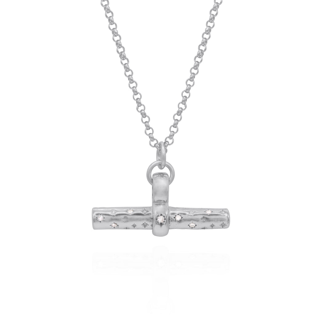 Wren T Bar Necklace Sterling Silver