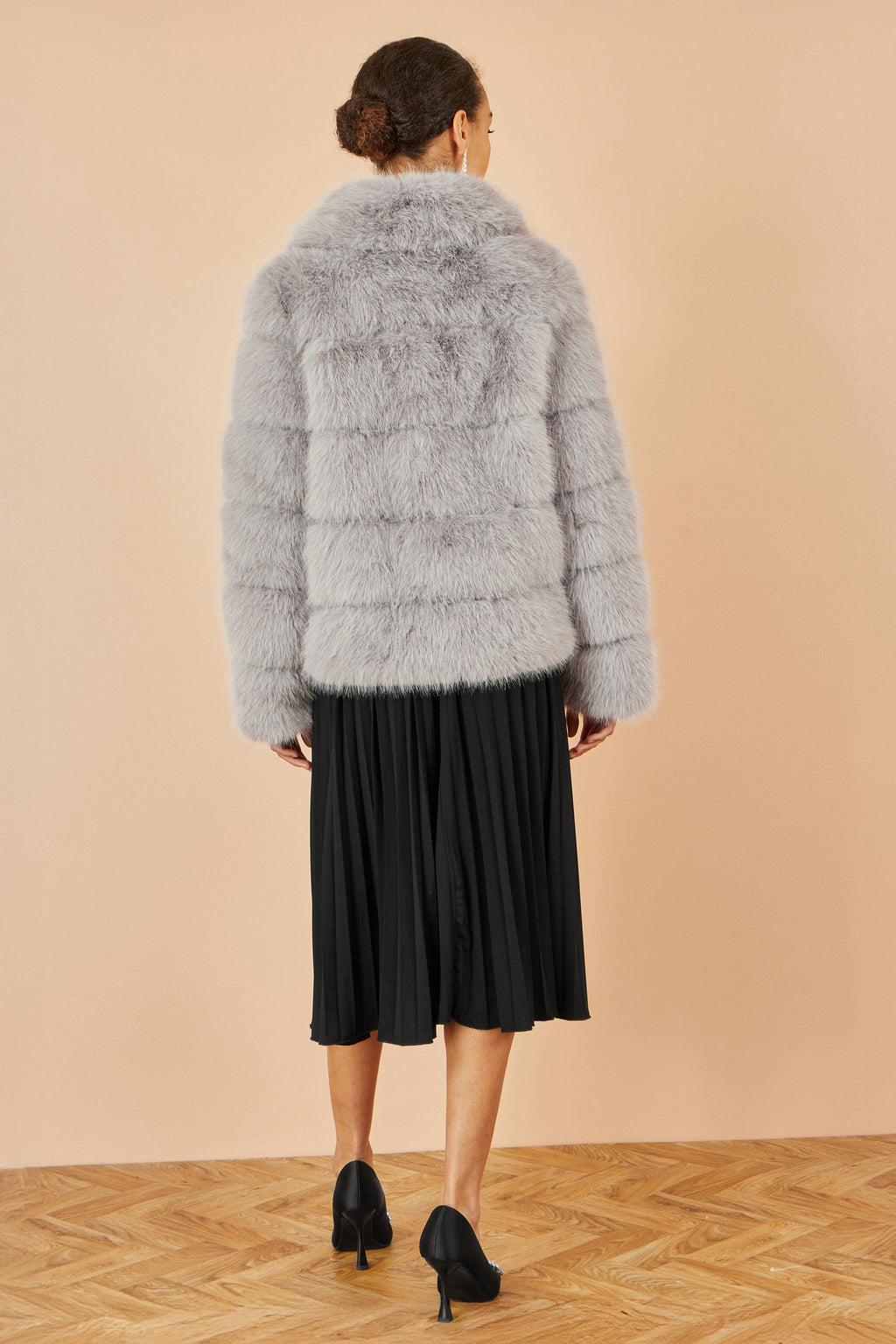Grey Luxe Faux Fur Coat