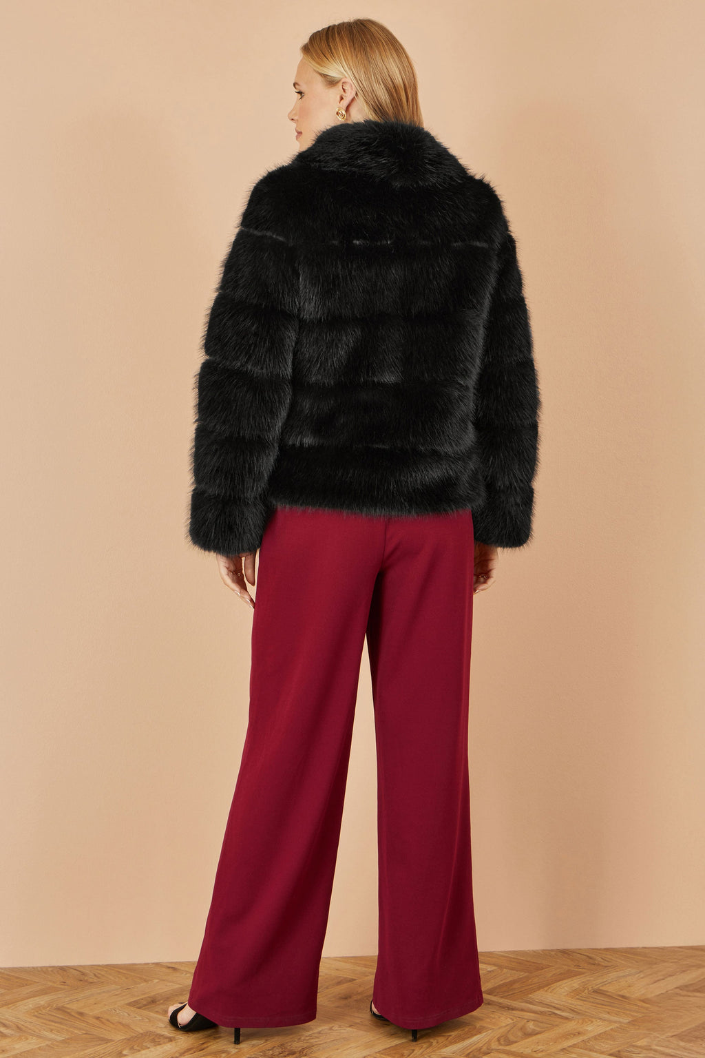 Black Luxe Faux Fur Coat
