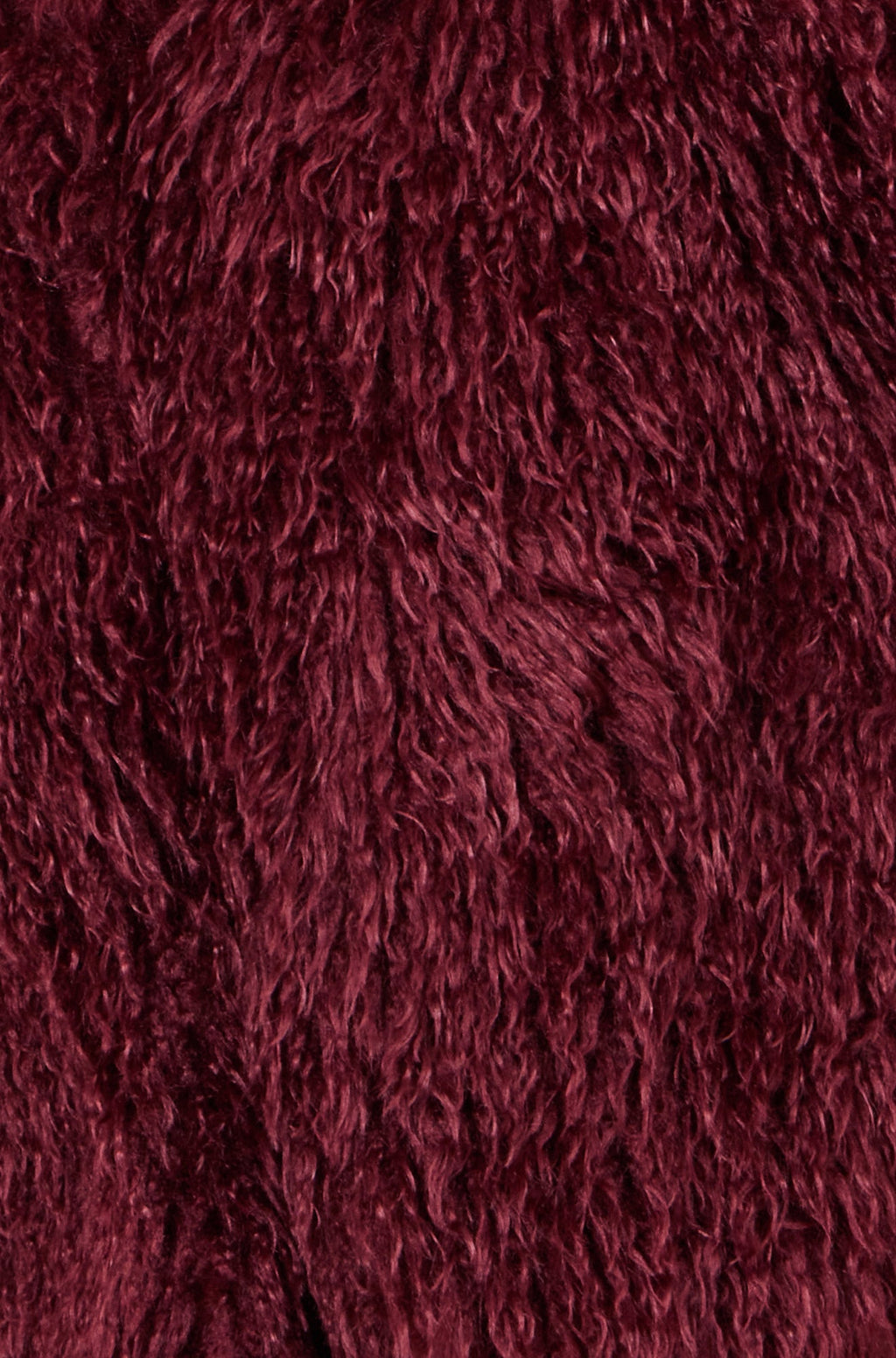 Burgundy Luxe Fluffy Faux Fur Coat