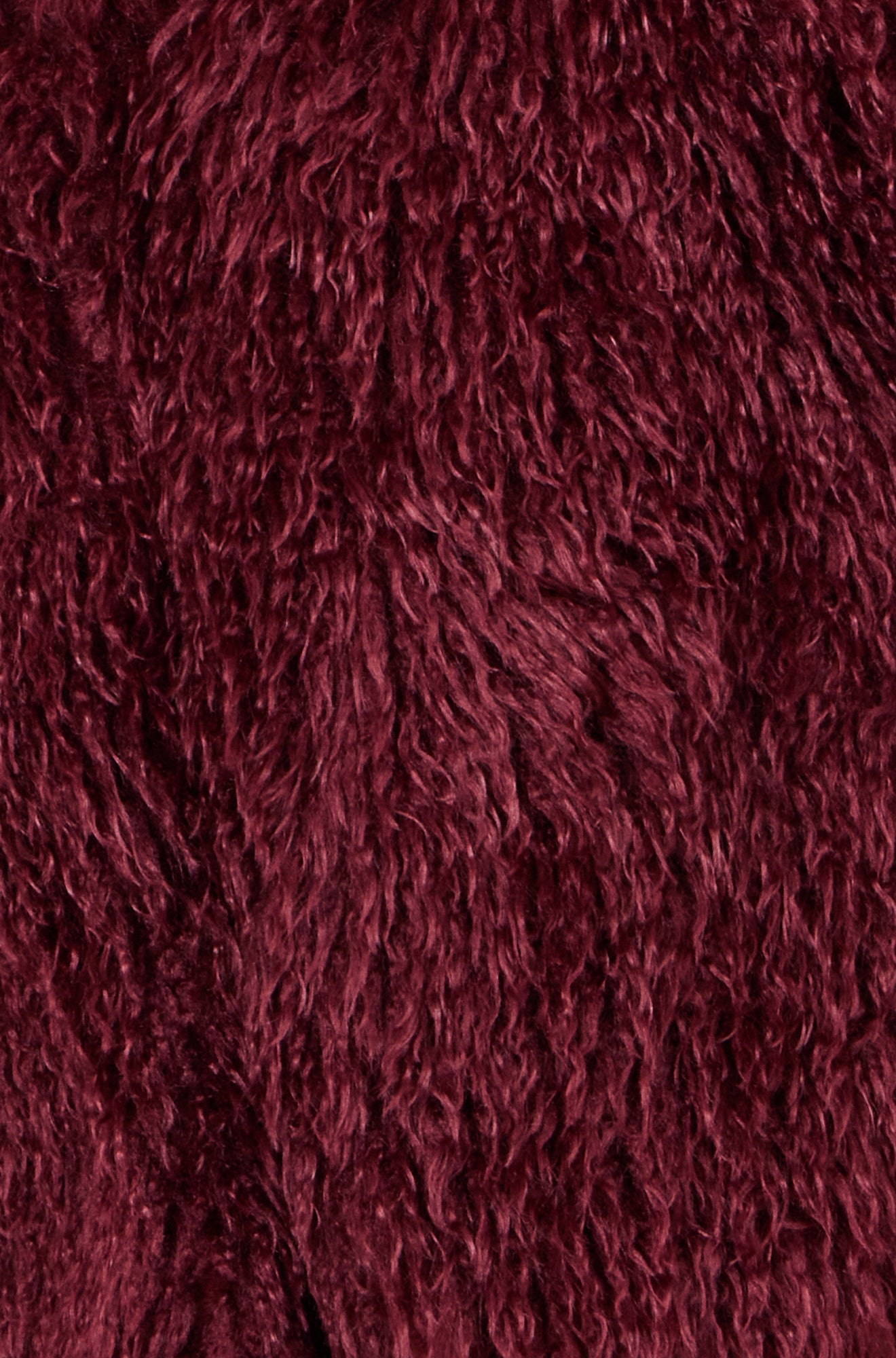 Burgundy Luxe Fluffy Faux Fur Coat