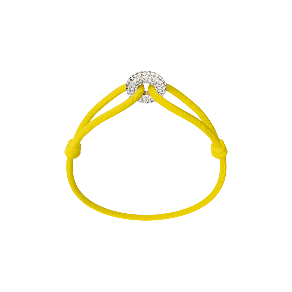 Golden Pave Cord Bracelet with Lab Diamonds