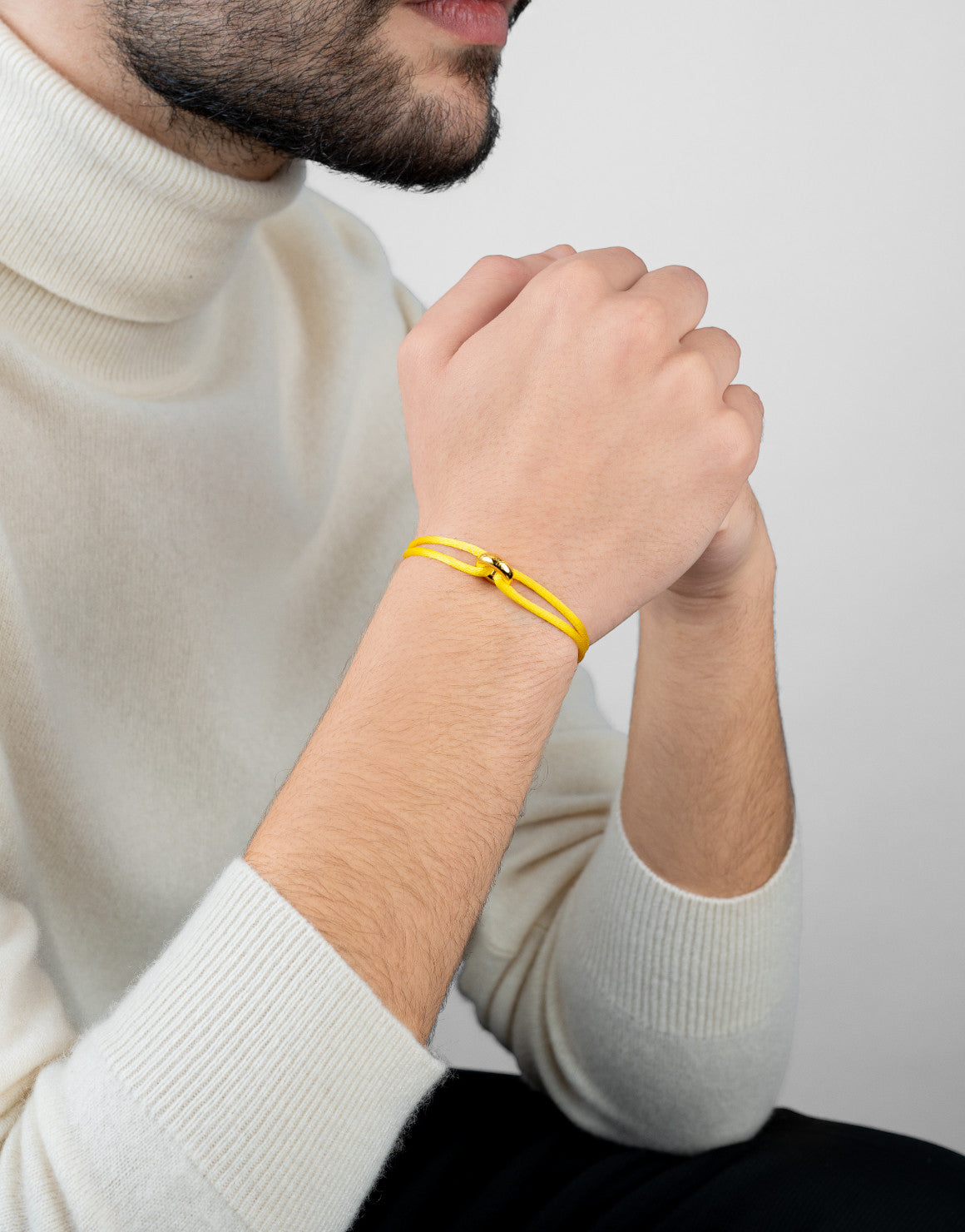 Golden Cord Bracelet Handcrafted in Sterling Silver