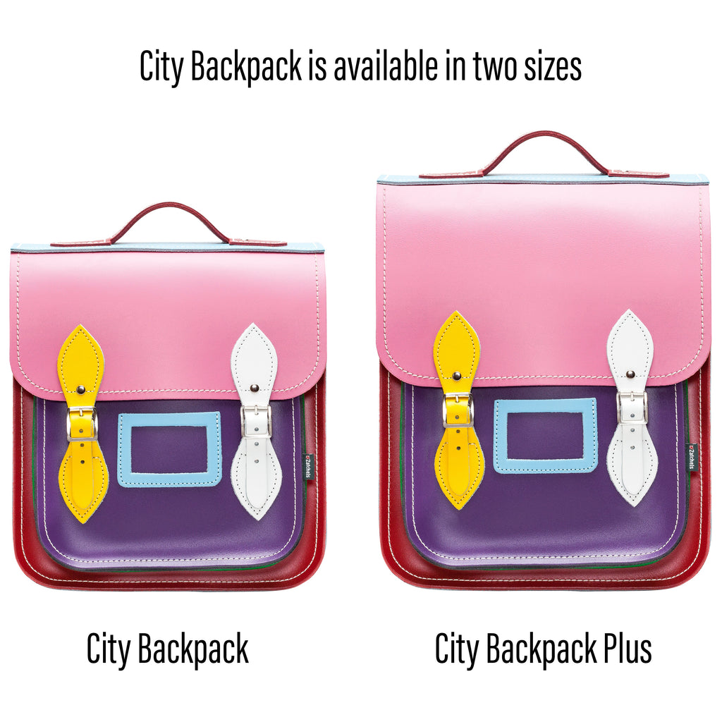 Handmade Leather City Backpack Classic Kaleidoscope