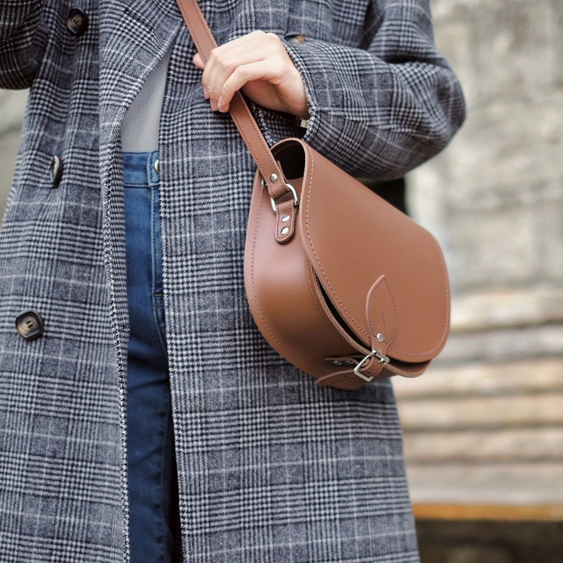 Handmade Leather Saddle Bag in Chestnut