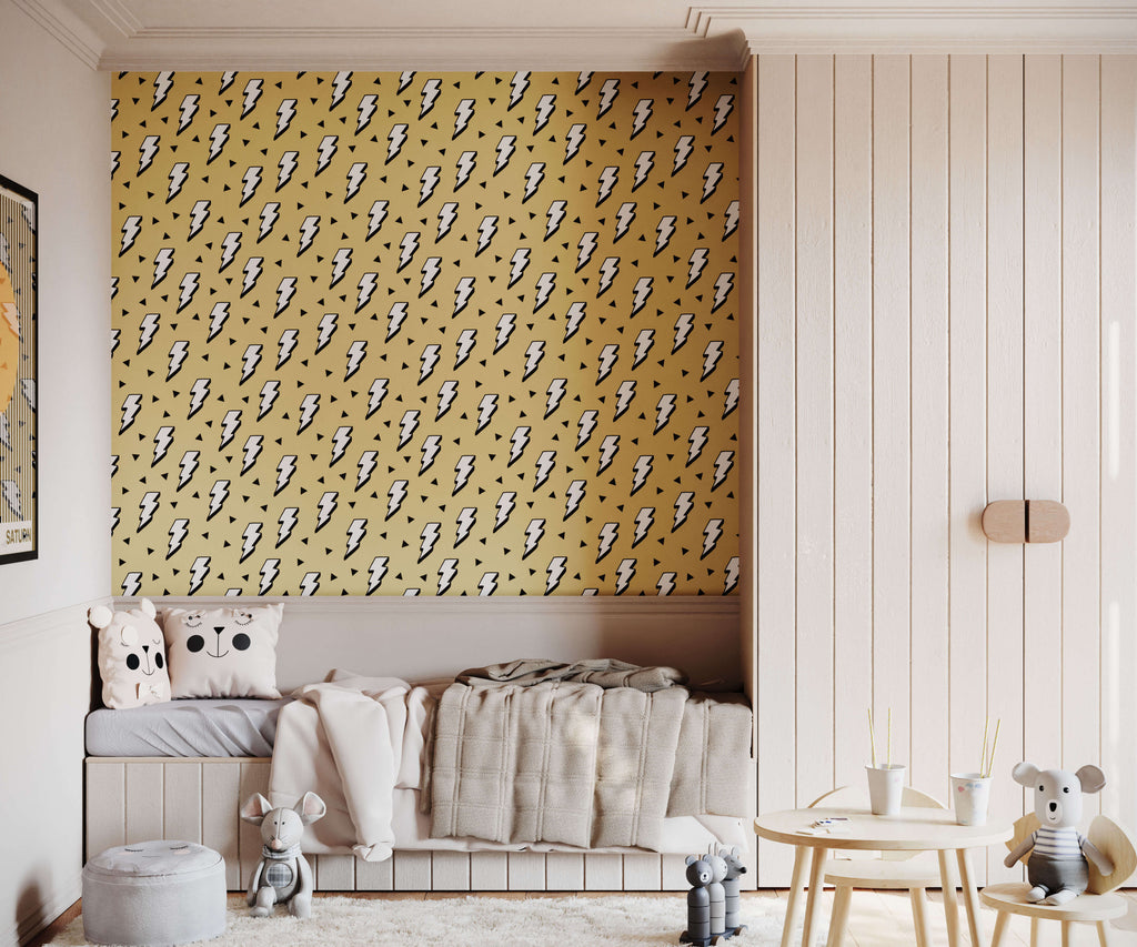Lightning Bolt Children's Wallpaper