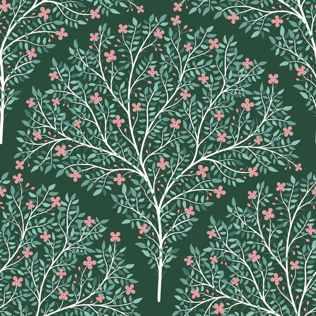 Red Flower Green Leaf Wallpaper