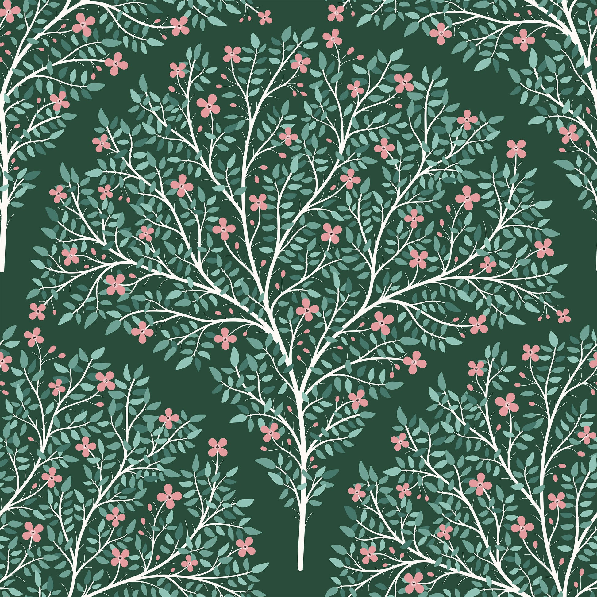 Red Flower Green Leaf Wallpaper