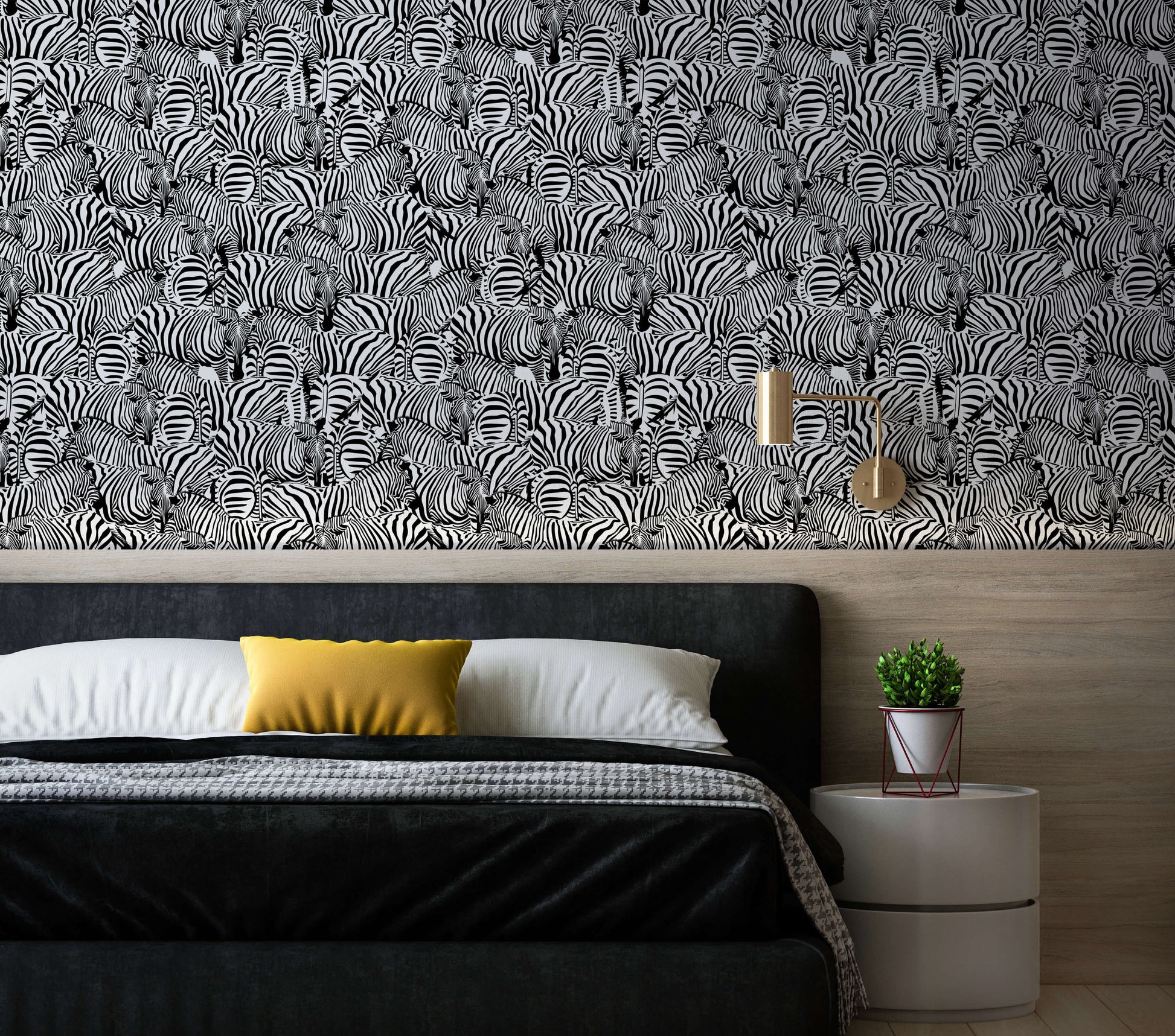 Monochrome Zebra Wallpaper