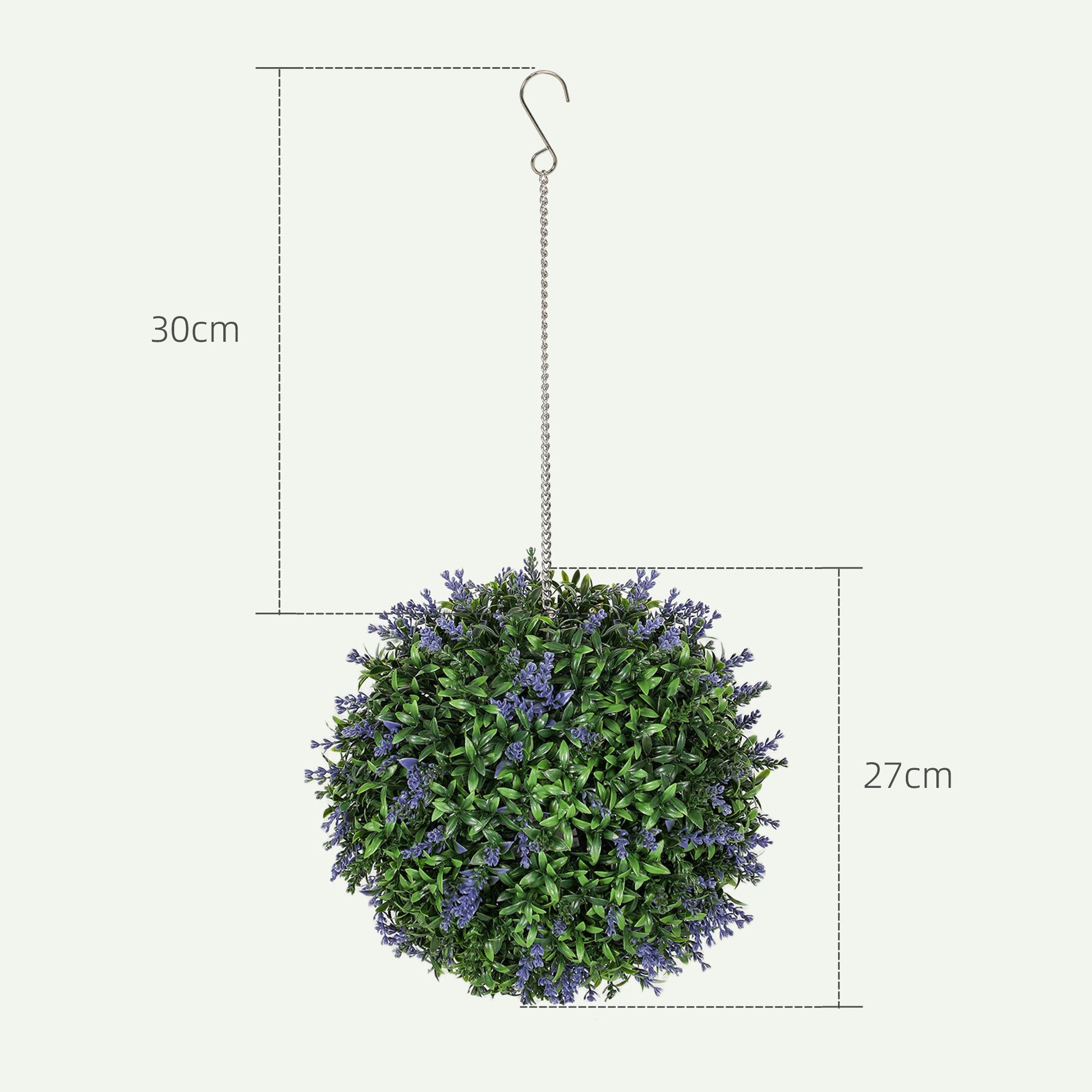 Set of 2 Purple Artificial Topiary Balls with UV Protected Leaves and Flowers
