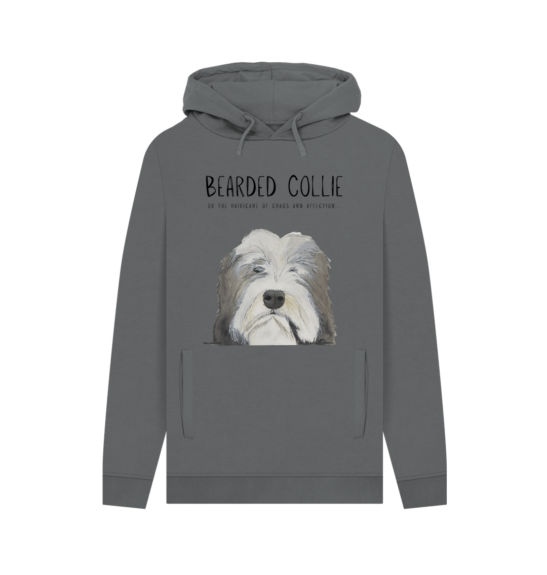 Bearded Collie Men's Hoodie in Organic Cotton