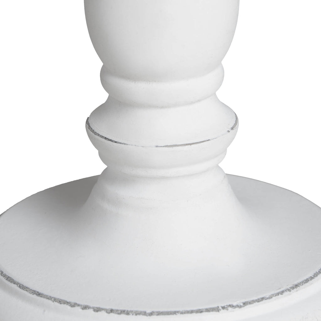 Cyrene table lamp with white wooden base and oatmeal shade, handcrafted beige lighting for cozy ambiance by Sostter at brixbailey.com