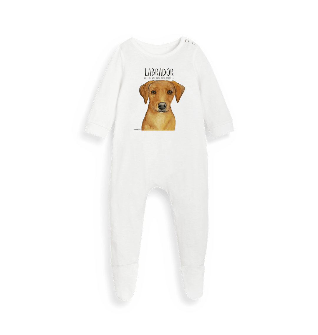 Fox Red Labrador Baby Sleepsuit Dreaming of Snacks