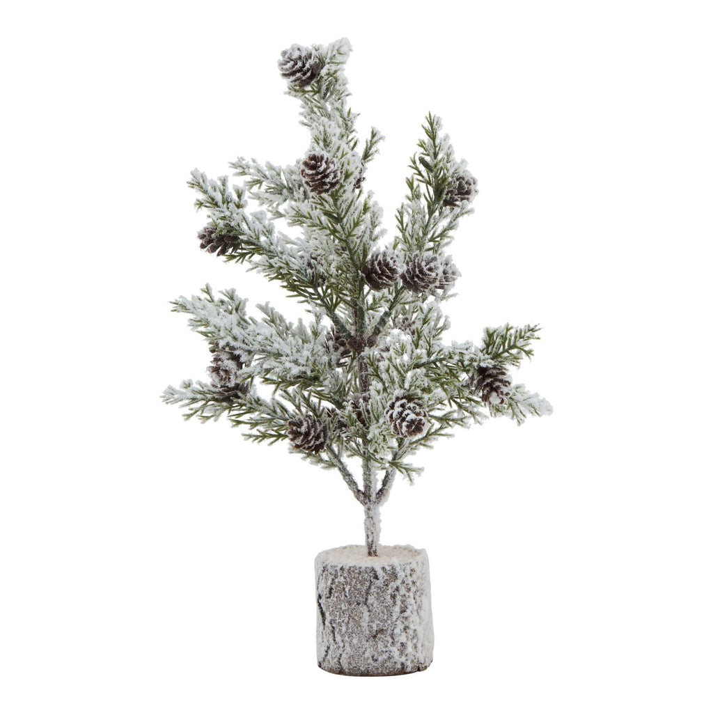 Miniature snow-dusted fir tree on rustic wood base with lifelike pinecones, perfect for winter decor   

- **Keywords included:** miniature fir tree, snow-dusted, rustic wood base, pinecones, winter decor  
- **Clear description:** Visually conveys the product's realistic details and seasonal appeal  
- **SEO & accessibility optimized:** Concise yet descriptive for both search engines and screen readers by sostter at brixbailey.com