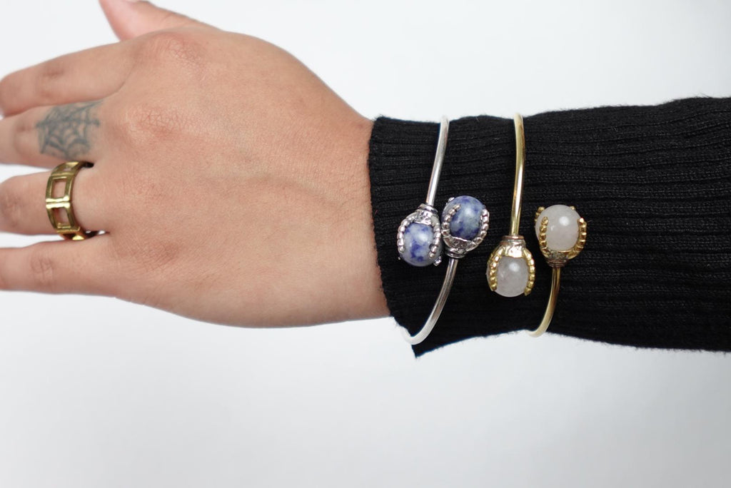 Gem Duo Adjustable Wire Bangles