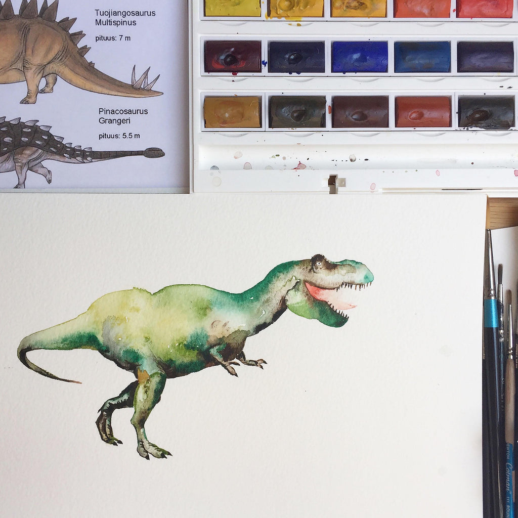Dinosaur Bedding Set for Kids with Watercolour Design