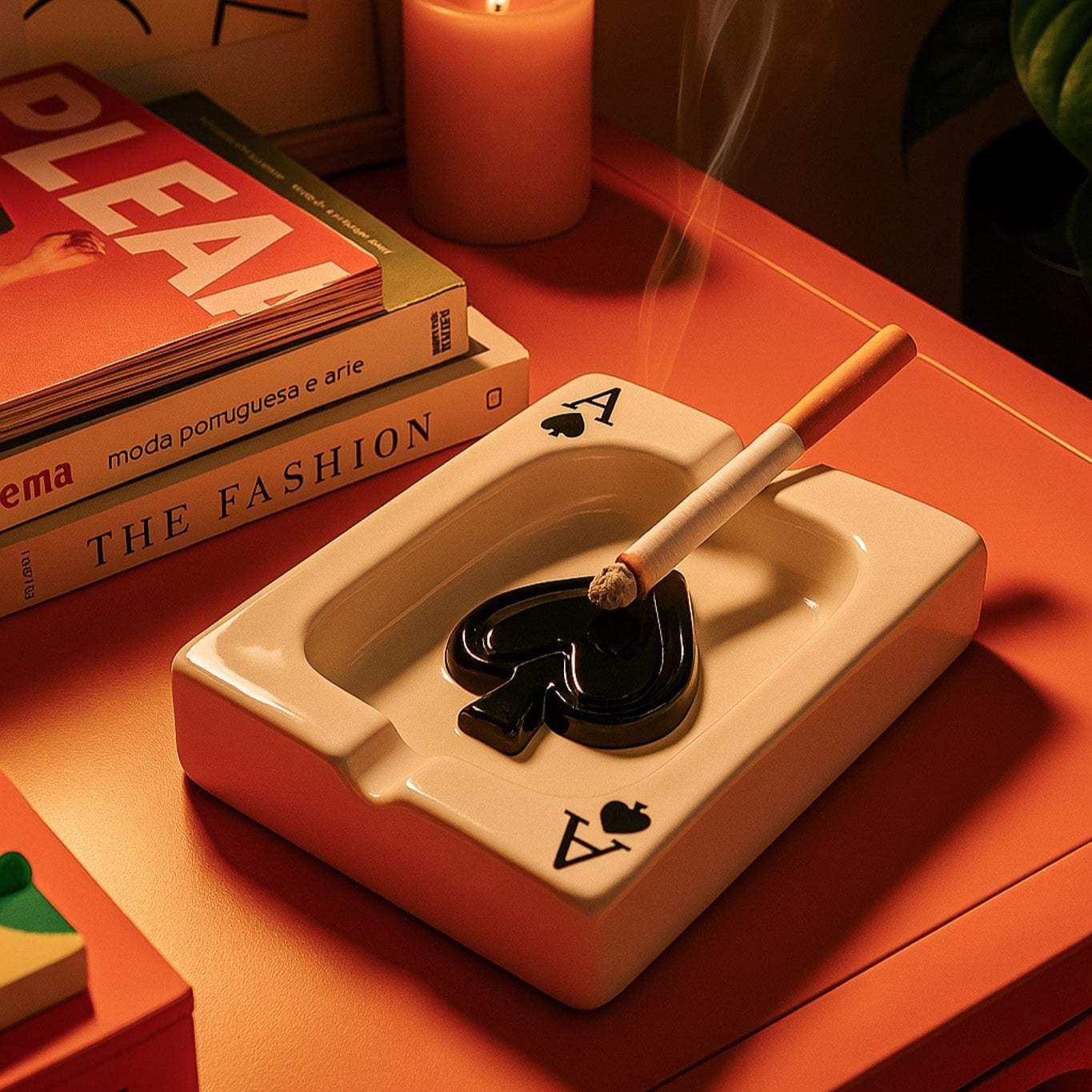 Ace of Hearts Ceramic Ashtray