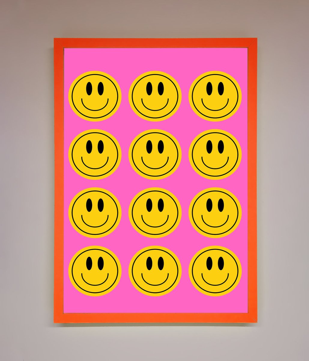 Acid Smile Faces Framed Poster