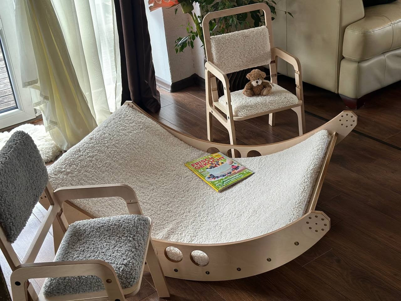 elegant luula cloud mouse chair for kids in a refined natural wood finish