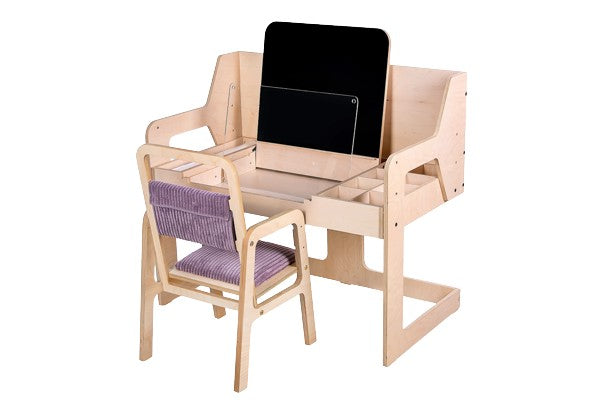 Adjustable Children Montessori Table and Chair Set Luula - Cannon Pink