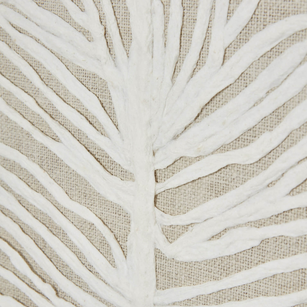 White feather art in earthy brown beaded frame, 80cm wall decor for coastal or bohemian interiors by RoomLondon at brixbailey.com