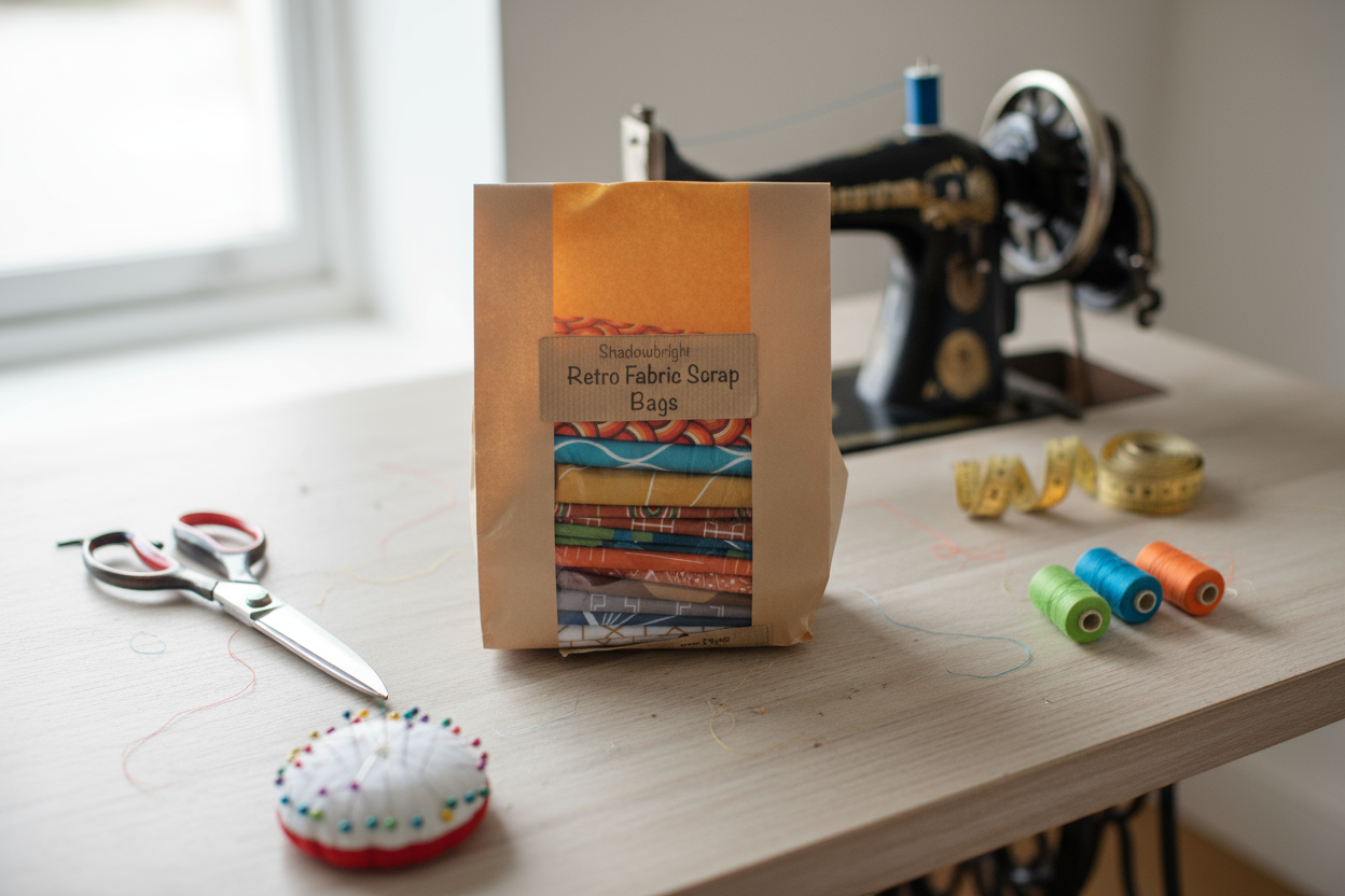 Retro Cotton Drill Fabric Scrap Bag 450g