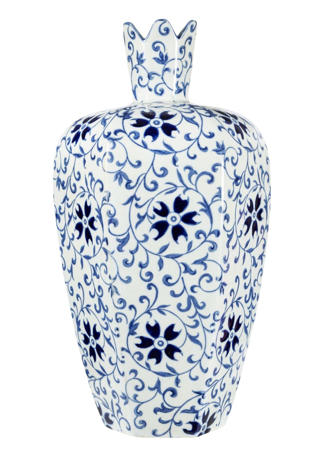 Alice Modern Chinese Blue and White Bottle Delft Vase