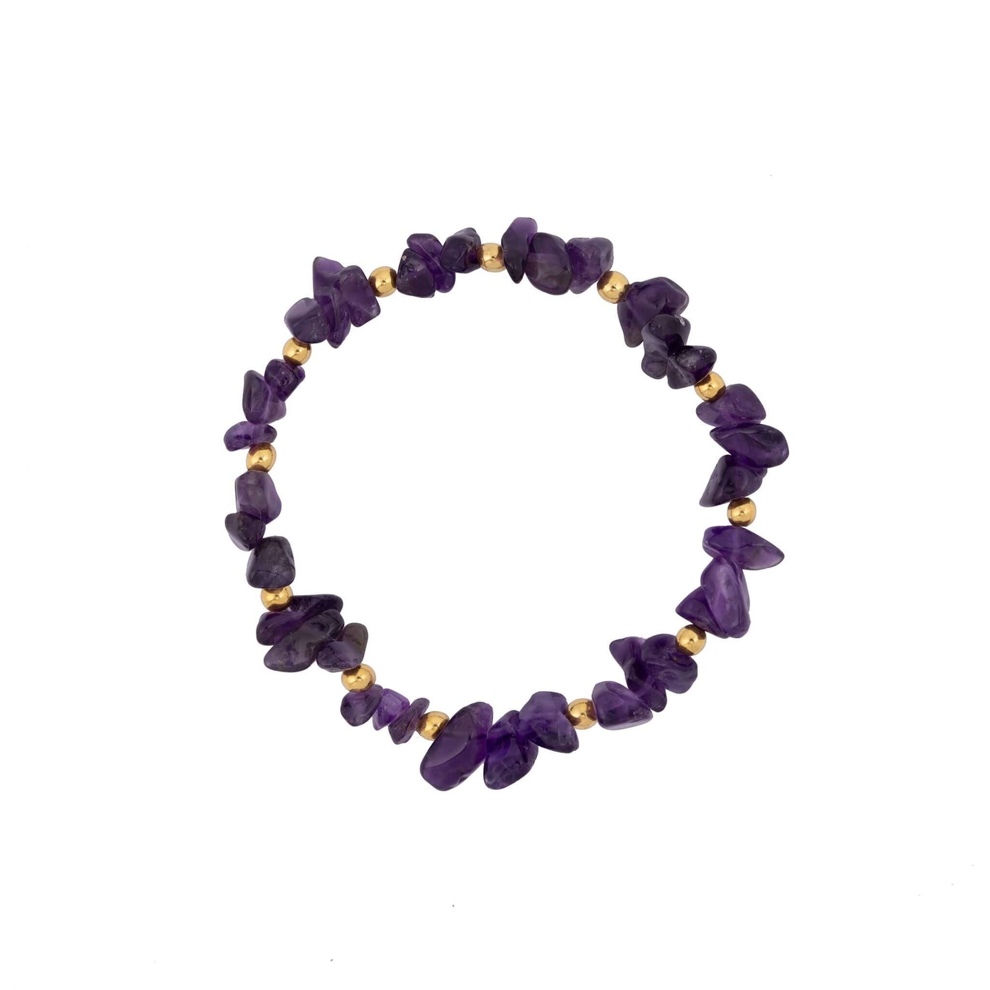 Handmade Amethyst Crystal Bracelet in Sterling Silver or Gold