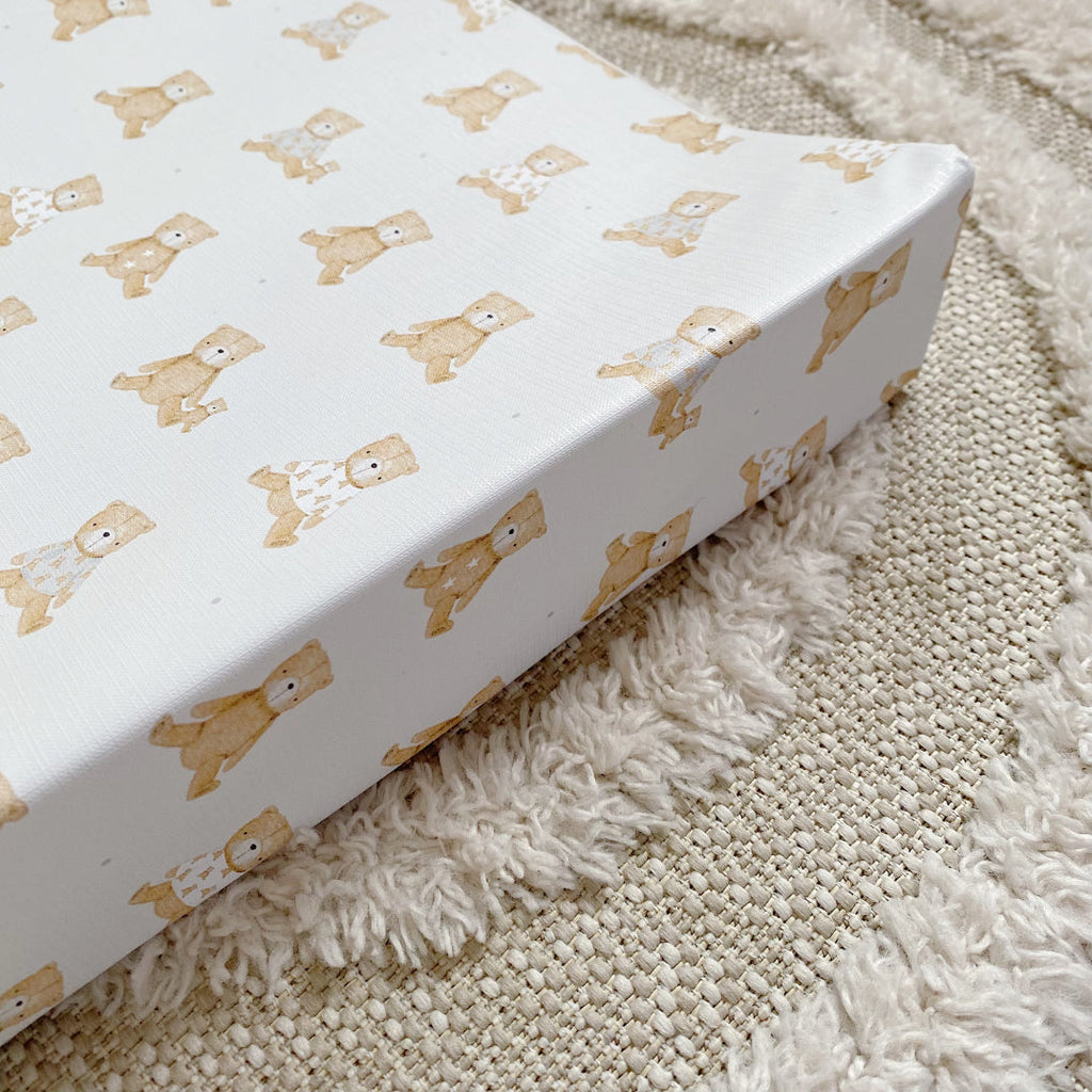 Anti-Roll Wedge Baby Changing Mat - Teddy Bears print