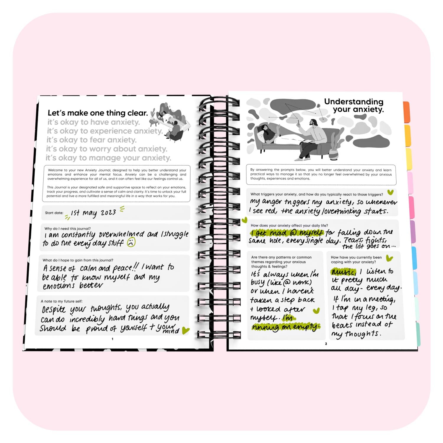 Anxiety Spiral Journal for Daily Reflection