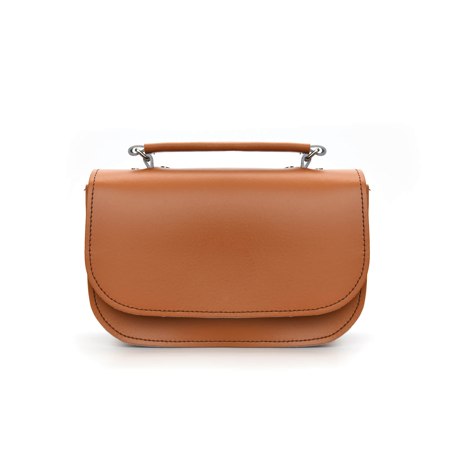 Handmade Leather Bag in Burnt Orange