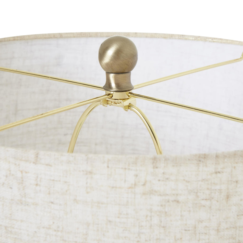White-washed wicker globe table lamp with linen shade, modern farmhouse coastal decor, handwoven natural texture by sostter at brixbailey.com