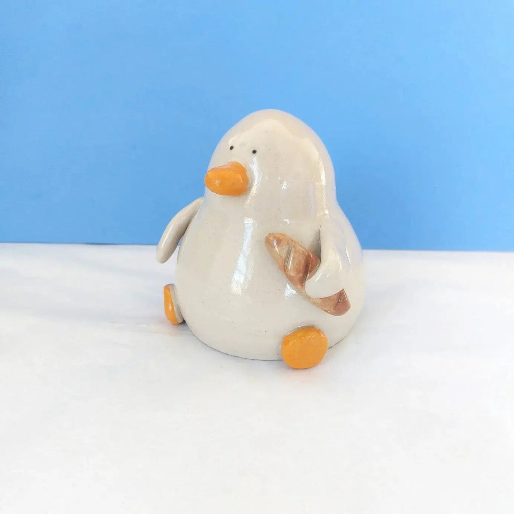 Ed with the Bread Ceramic Duck Ornament