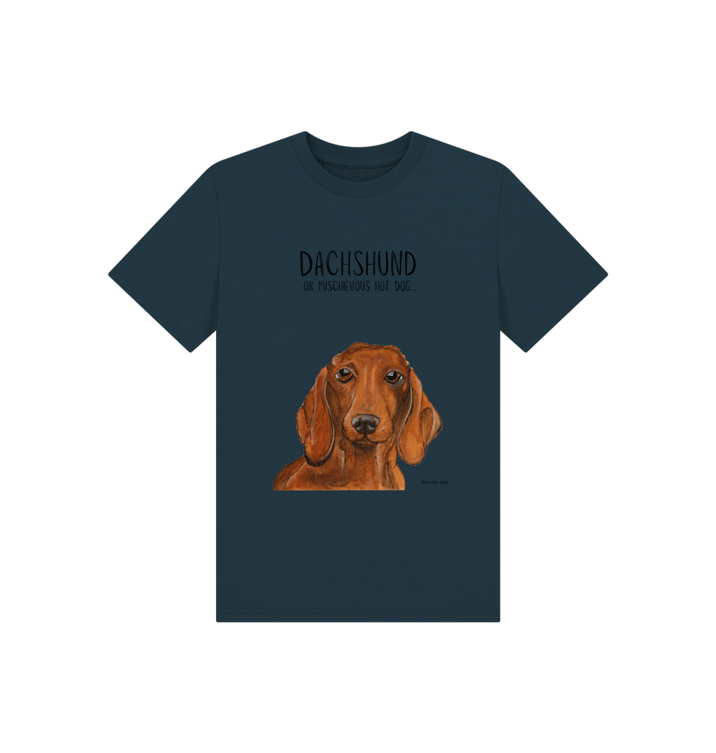 Mischievous Hot Dog Kids T-Shirt Small Pup Big Attitude
