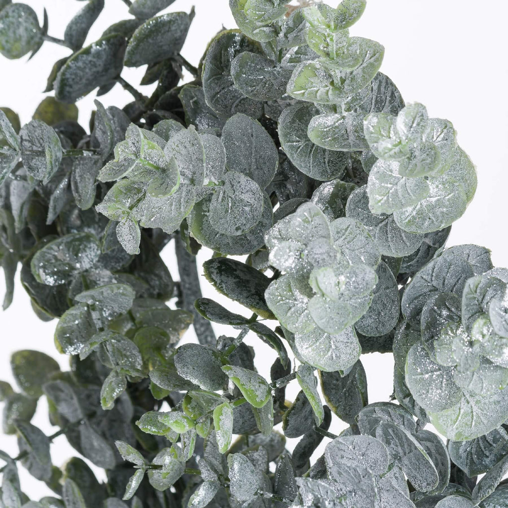 Frosted eucalyptus wreath with candle center, handcrafted winter decor for mantels or entryways by sostter at brixbailey.com