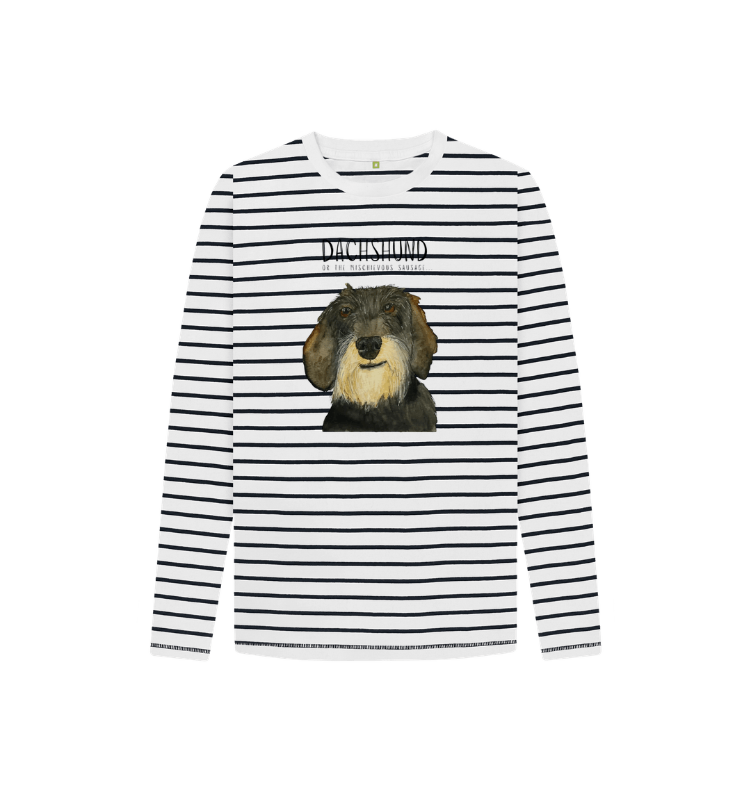 Kids Dachshund Breton Stripe Long Sleeve T-Shirt Organic Cotton