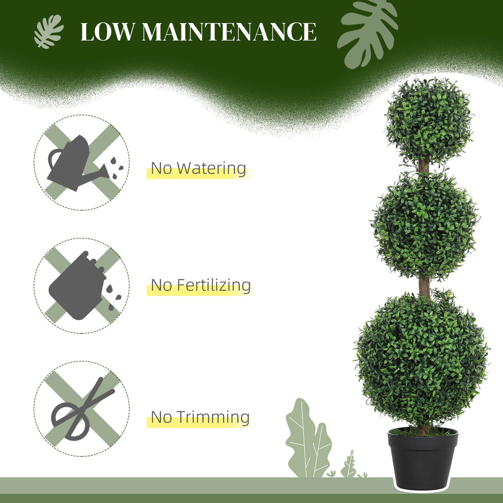 Set of 2 Decorative Artificial Boxwood Topiary Trees 100cm