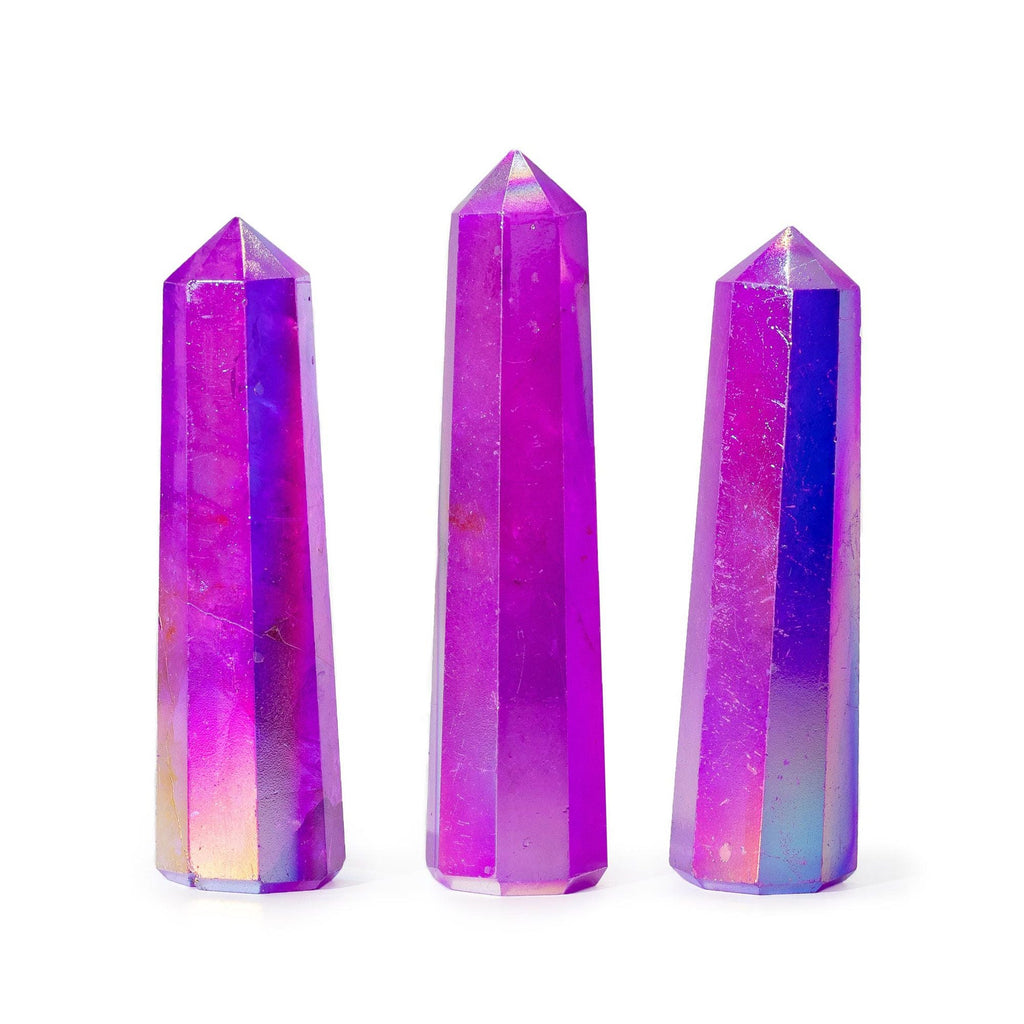 Purple Aurora Crystal Quartz Obelisk Point 9cm