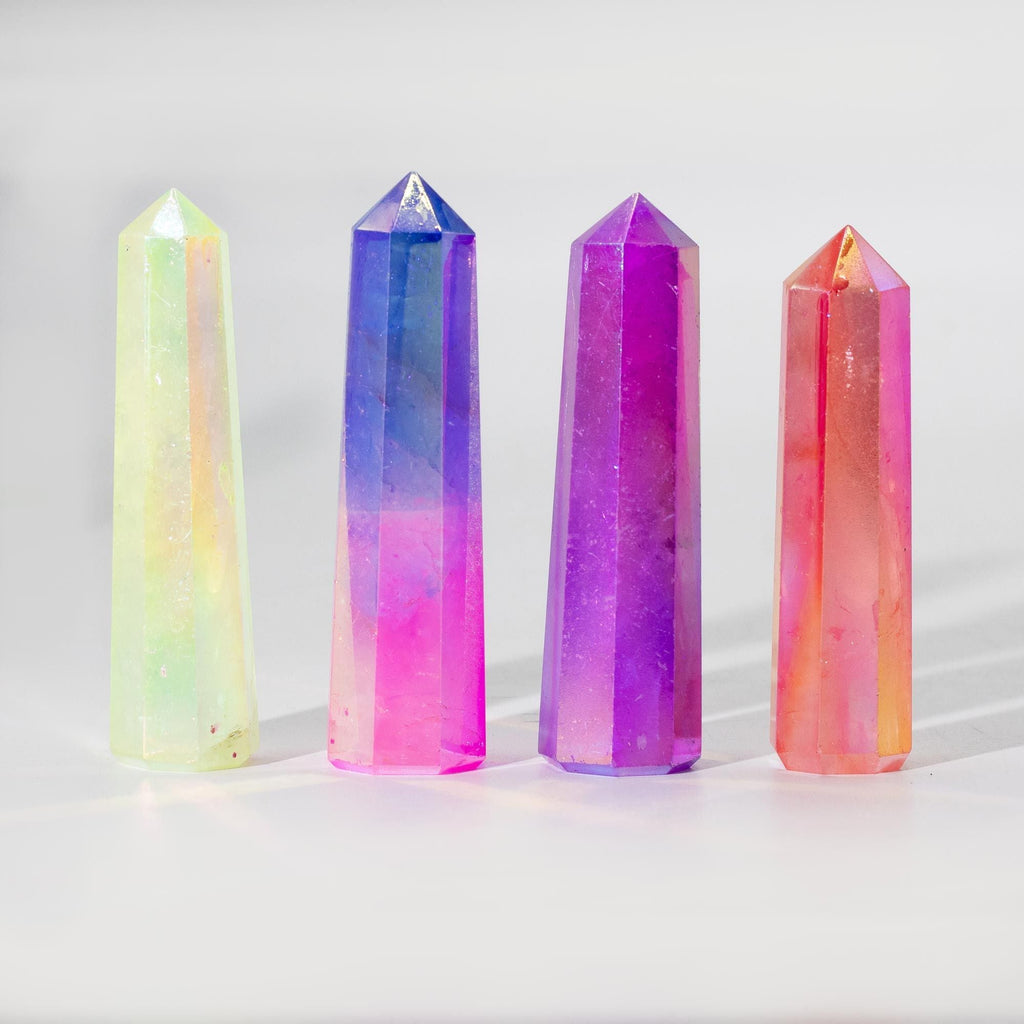 Peach Aurora Quartz Obelisk Point 9cm