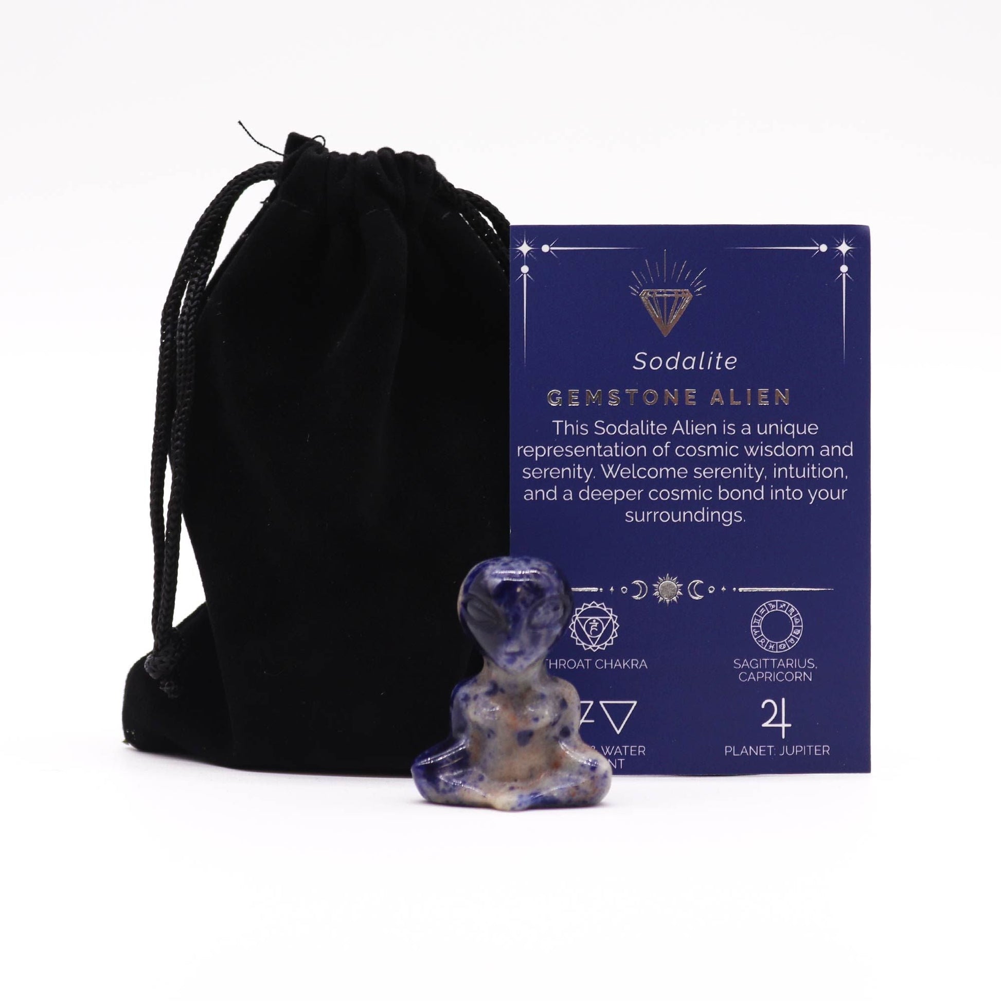 Sodalite Gemstone Alien Figure
