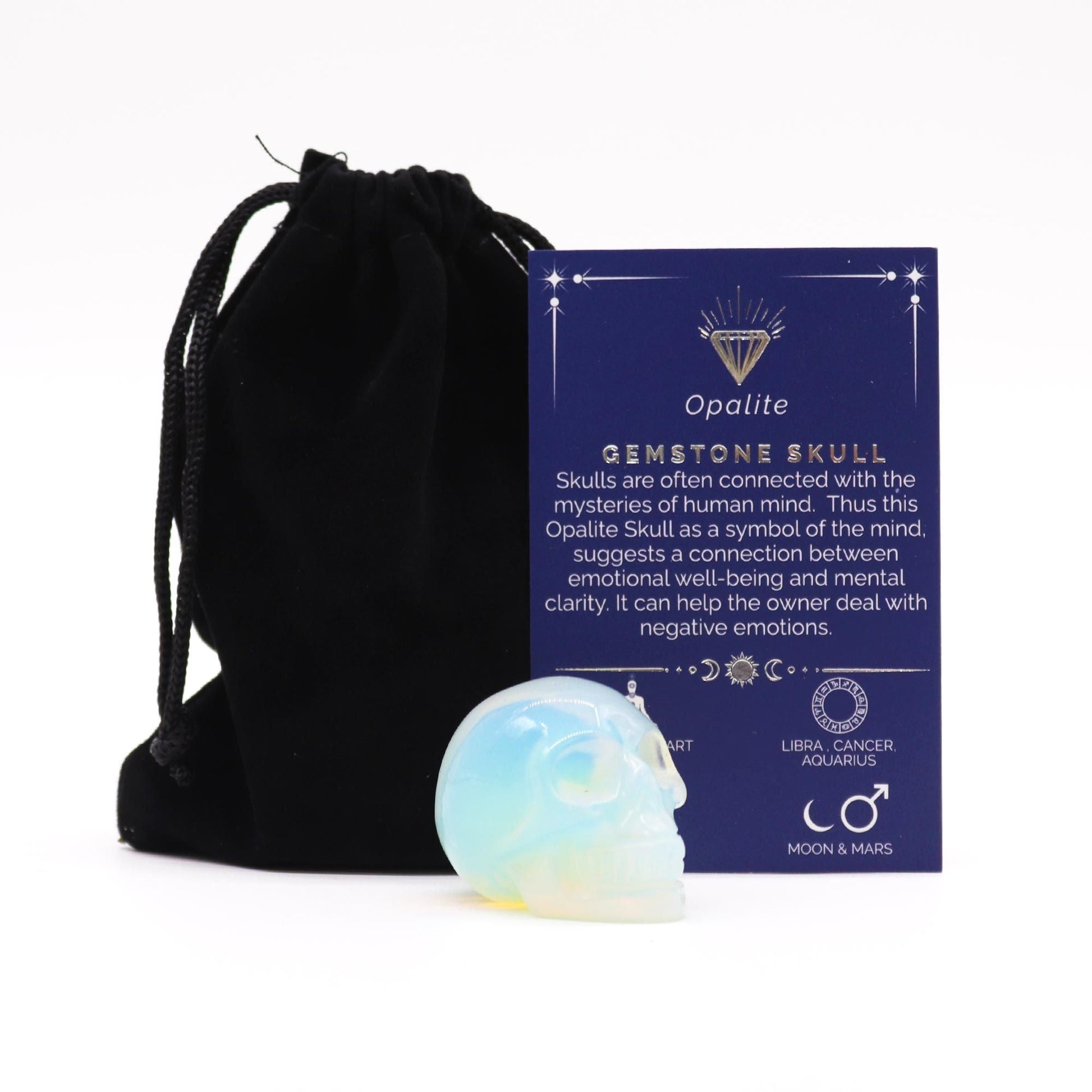 Opalite Gemstone Small Skull