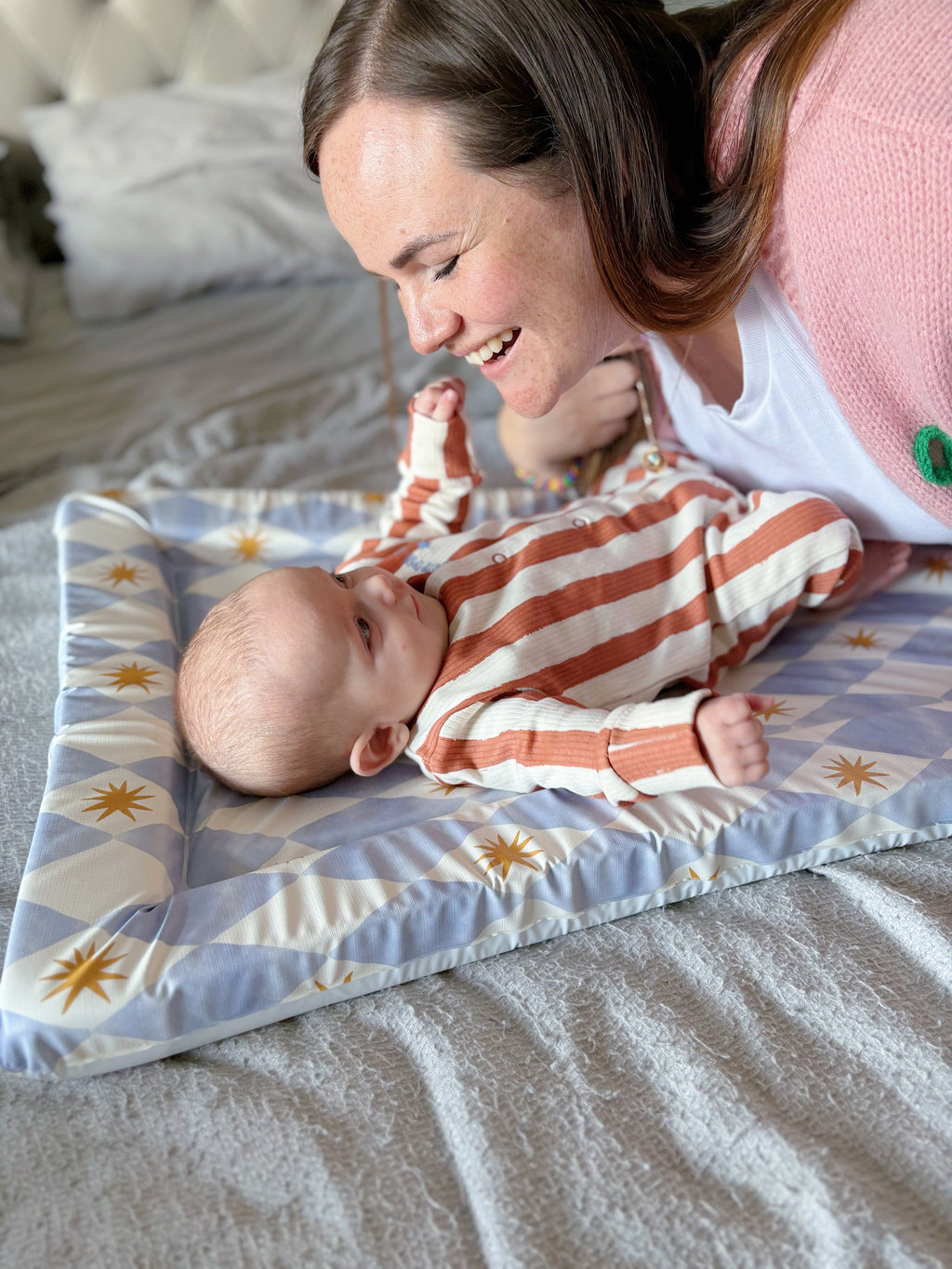 Standard Changing Mat - Blue Harlequin