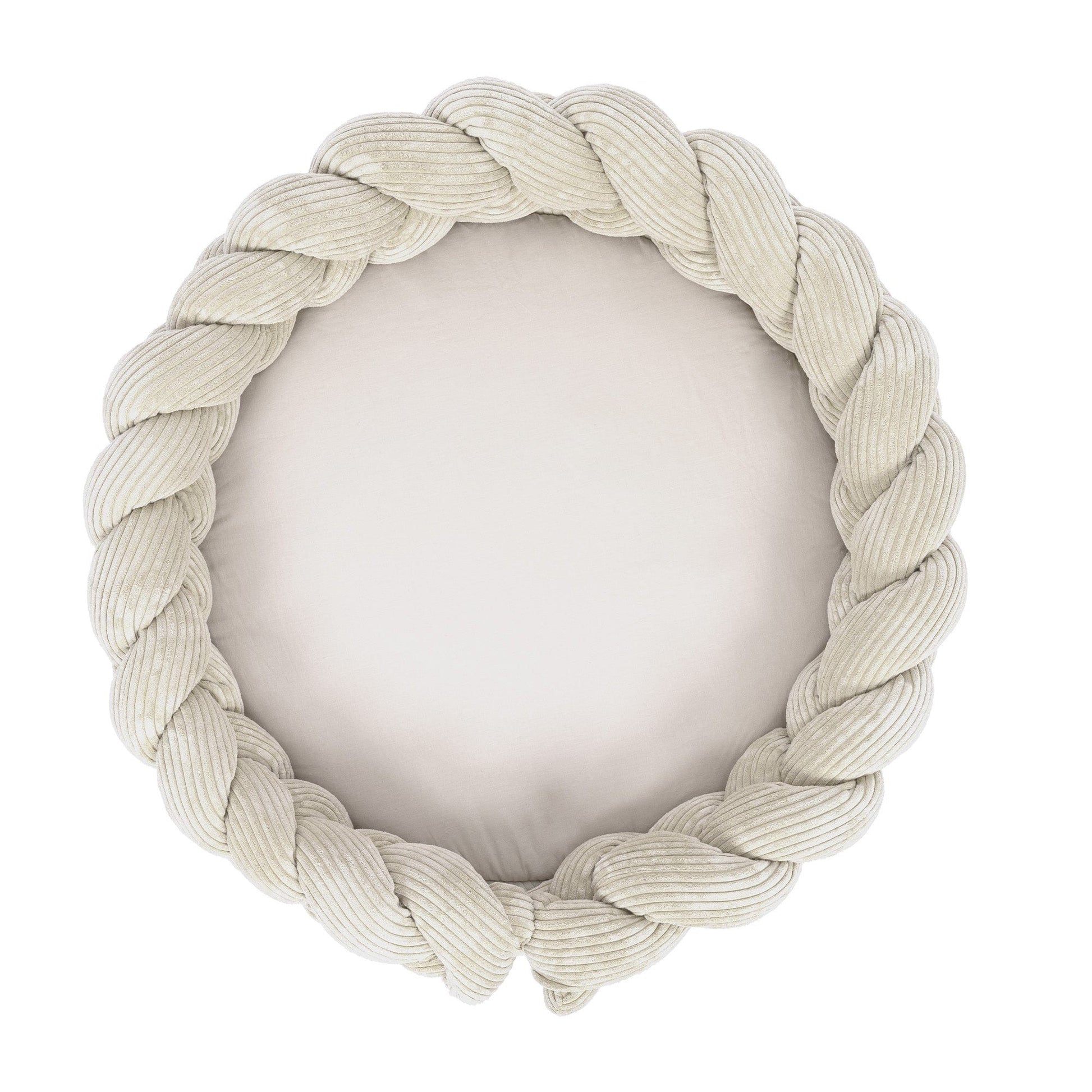 Baby Nest & Play Mat With Crib Bumper Braid - Ecru