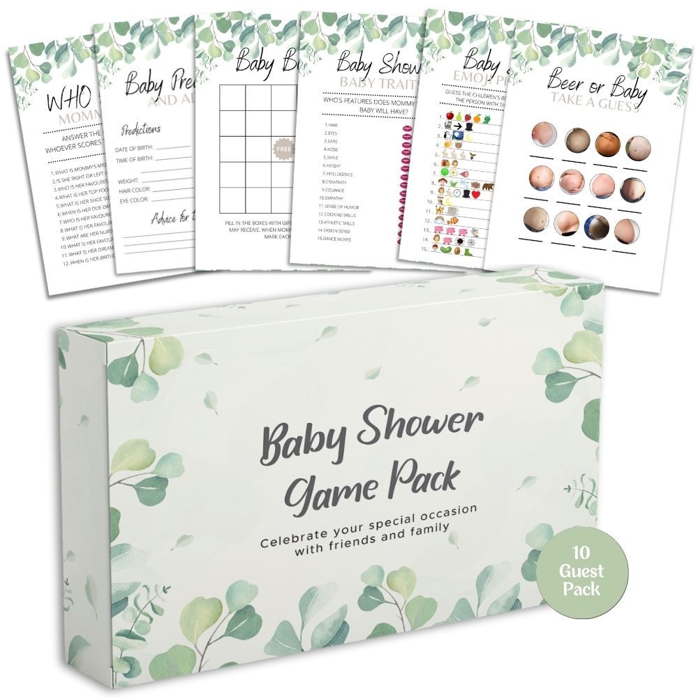 Baby Shower Games Bundle for 6 Activities